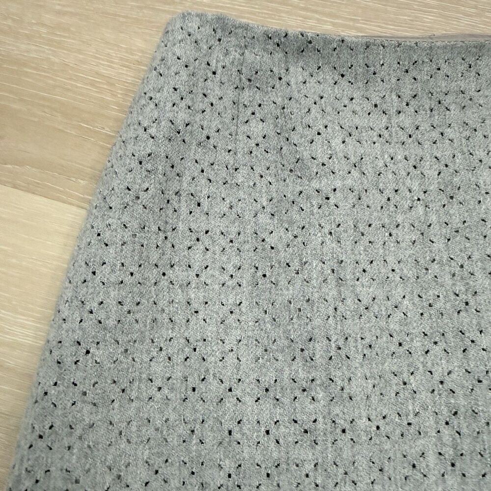 VTG Emanuel Ungaro Laser Cut Wool Skirt 90s Archival Minimalist Career Gray 4 38 - Picture 2 of 12